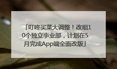 叮咚买菜大调整！改组10个独立事业部，计划在5月完成App端全面改版