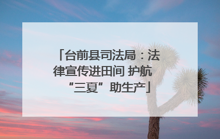 台前县司法局：法律宣传进田间 护航“三夏”助生产