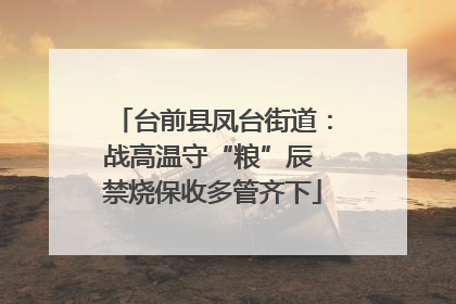 台前县凤台街道：战高温守“粮”辰 禁烧保收多管齐下