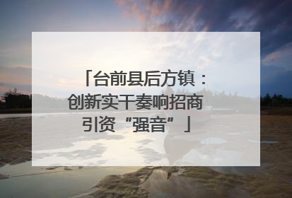 台前县后方镇：创新实干奏响招商引资“强音”