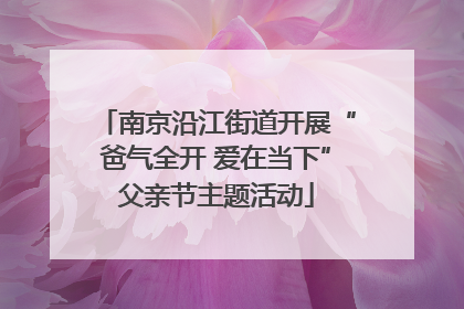南京沿江街道开展“爸气全开 爱在当下”父亲节主题活动