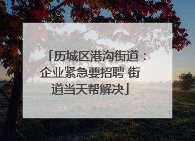 历城区港沟街道：企业紧急要招聘 街道当天帮解决