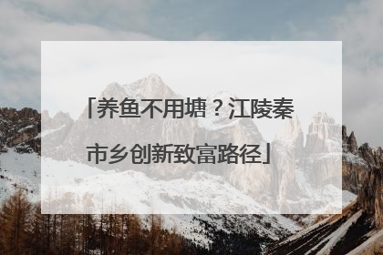 养鱼不用塘？江陵秦市乡创新致富路径