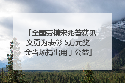 全国劳模宋兆普获见义勇为表彰 5万元奖金当场捐出用于公益