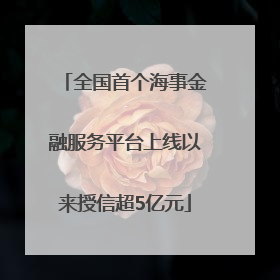 全国首个海事金融服务平台上线以来授信超5亿元