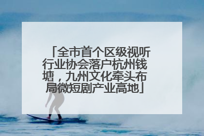 全市首个区级视听行业协会落户杭州钱塘，九州文化牵头布局微短剧产业高地