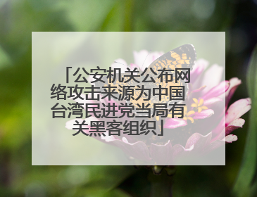 公安机关公布网络攻击来源为中国台湾民进党当局有关黑客组织