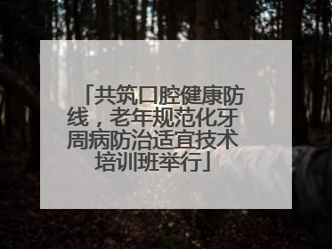 共筑口腔健康防线，老年规范化牙周病防治适宜技术培训班举行