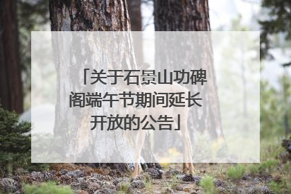 关于石景山功碑阁端午节期间延长开放的公告