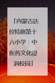 内蒙古达拉特旗第十六小学：中医药文化浸润校园