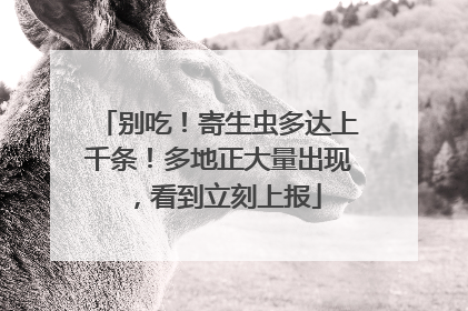 别吃！寄生虫多达上千条！多地正大量出现，看到立刻上报