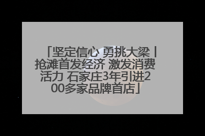 坚定信心 勇挑大梁丨抢滩首发经济 激发消费活力 石家庄3年引进200多家品牌首店