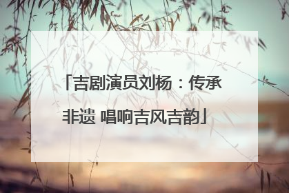 吉剧演员刘杨：传承非遗 唱响吉风吉韵
