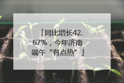 同比增长42.67%，今年济南端午“有点热”