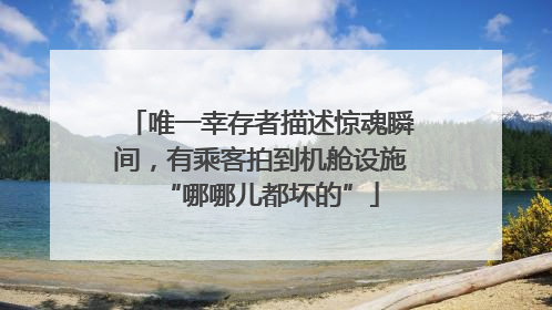 唯一幸存者描述惊魂瞬间，有乘客拍到机舱设施“哪哪儿都坏的”