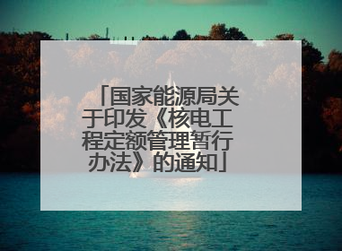 国家能源局关于印发《核电工程定额管理暂行办法》的通知