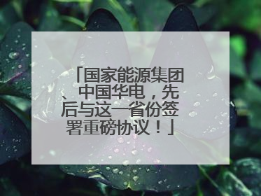 国家能源集团、中国华电，先后与这一省份签署重磅协议！