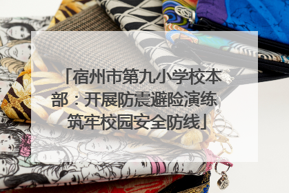 宿州市第九小学校本部：开展防震避险演练 筑牢校园安全防线