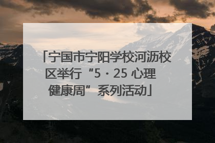 宁国市宁阳学校河沥校区举行“5・25 心理健康周”系列活动