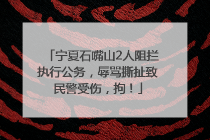 宁夏石嘴山2人阻拦执行公务，辱骂撕扯致民警受伤，拘！