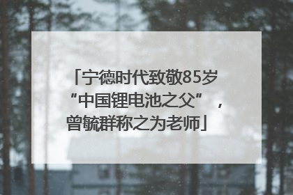 宁德时代致敬85岁“中国锂电池之父”，曾毓群称之为老师