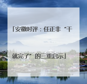安徽时评：任正非“干就完了”的三重启示