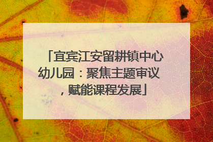 宜宾江安留耕镇中心幼儿园：聚焦主题审议，赋能课程发展