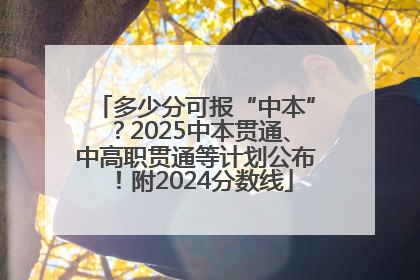 多少分可报“中本”？2025中本贯通、中高职贯通等计划公布！附2024分数线