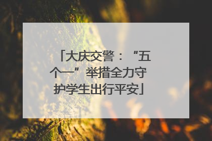 大庆交警：“五个一”举措全力守护学生出行平安