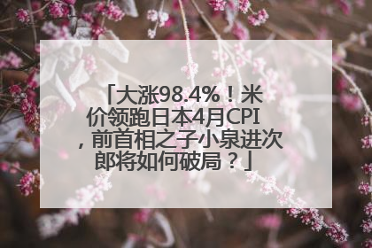 大涨98.4%！米价领跑日本4月CPI，前首相之子小泉进次郎将如何破局？