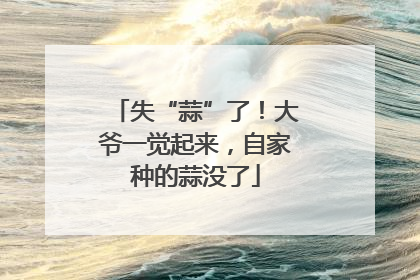 失“蒜”了！大爷一觉起来，自家种的蒜没了