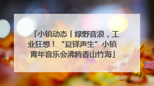 小镇动态丨绿野音浪，工业狂想！“夏铎声生”小镇青年音乐会沸腾香山竹海