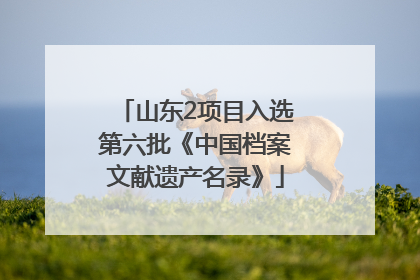 山东2项目入选第六批《中国档案文献遗产名录》