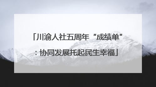 川渝人社五周年“成绩单”：协同发展托起民生幸福