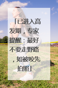 已进入高发期，专家提醒：最好不要走野路，如被咬先拍照