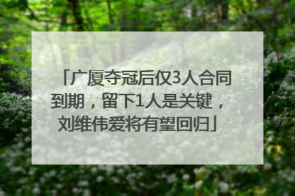 广厦夺冠后仅3人合同到期，留下1人是关键，刘维伟爱将有望回归