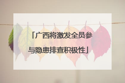 广西将激发全员参与隐患排查积极性