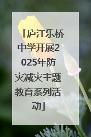 庐江乐桥中学开展2025年防灾减灾主题教育系列活动