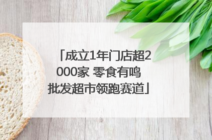 成立1年门店超2000家 零食有鸣批发超市领跑赛道