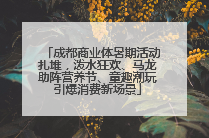 成都商业体暑期活动扎堆，泼水狂欢、马龙助阵营养节、童趣潮玩引爆消费新场景