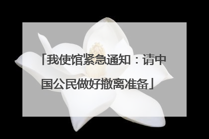 我使馆紧急通知：请中国公民做好撤离准备