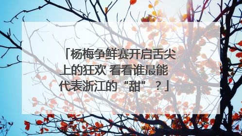 杨梅争鲜赛开启舌尖上的狂欢 看看谁最能代表浙江的“甜”？