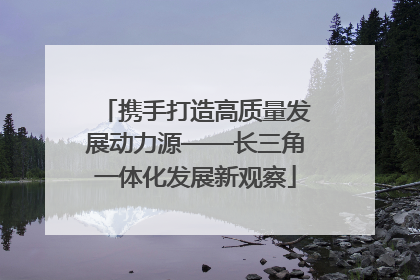 携手打造高质量发展动力源——长三角一体化发展新观察