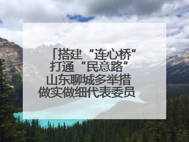 搭建“连心桥” 打通“民意路” 山东聊城多举措做实做细代表委员联络工作