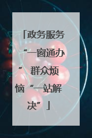 政务服务“一窗通办” 群众烦恼“一站解决”
