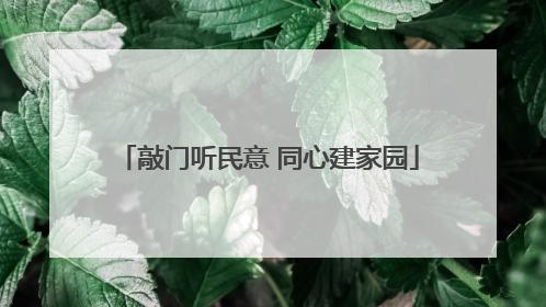 敲门听民意 同心建家园