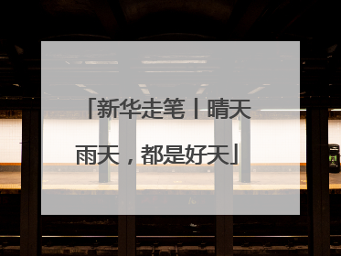新华走笔丨晴天雨天，都是好天