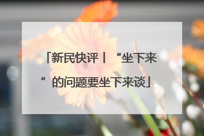 新民快评丨“坐下来”的问题要坐下来谈