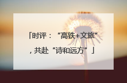 时评：“高铁+文旅”，共赴“诗和远方”