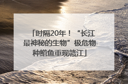 时隔20年！“长江最神秘的生物”极危物种鳤鱼重现赣江